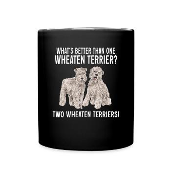Irish Soft Coated Wheaten Terrier - Tasse einfarbig - Schwarz - Vorne