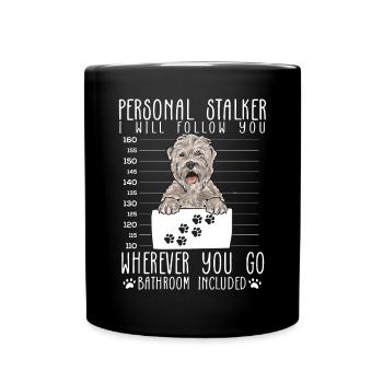 Irish Soft Coated Wheaten Terrier - Tasse einfarbig - Schwarz - Vorne