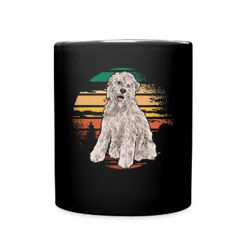 Irish Soft Coated Wheaten Terrier - Tasse einfarbig - Schwarz - Vorne