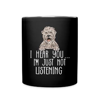 Irish Soft Coated Wheaten Terrier - Tasse einfarbig - Schwarz - Vorne