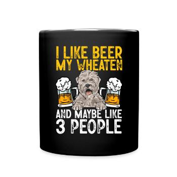 Irish Soft Coated Wheaten Terrier - Tasse einfarbig - Schwarz - Vorne