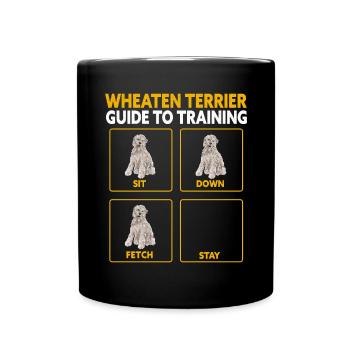 Irish Soft Coated Wheaten Terrier - Tasse einfarbig - Schwarz - Vorne