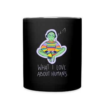 Ce que j’aime dans la conspiration des humains - Mug uni - noir - Devant