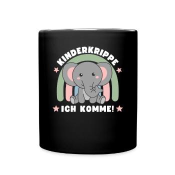 Kinderkrippe Ich Komme! - Tasse einfarbig - Schwarz - Vorne