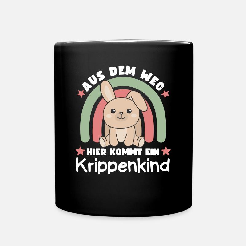 Aus Dem Weg Hier Kommt Ein Krippenkind Hase - Tasse einfarbig - Schwarz