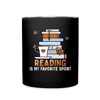 Lesen Ist Mein Lieblingssport Introvertierter - Tasse einfarbig - Schwarz - Vorne