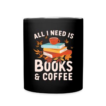 J’ai besoin de livres et de café Citation de lecture de rat de bibliothèque - Mug uni - noir - Devant