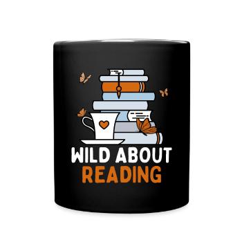 Lesebegeistert Buchliebhaber Introvertierter - Tasse einfarbig - Schwarz - Vorne