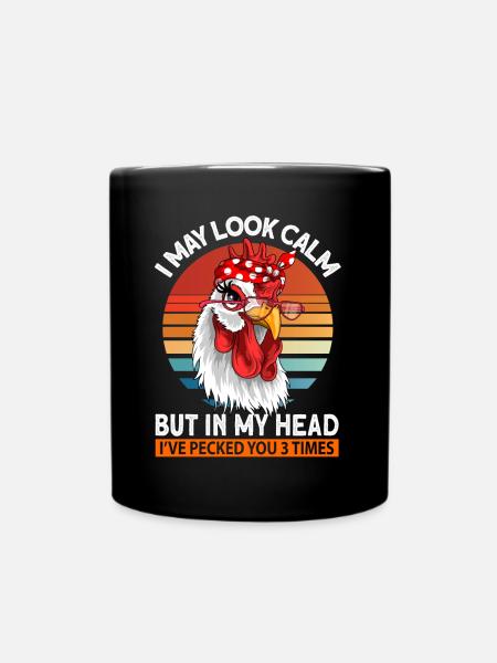 Bauern Landwirte Hühner Huhn Geschenk - Tasse einfarbig - Schwarz