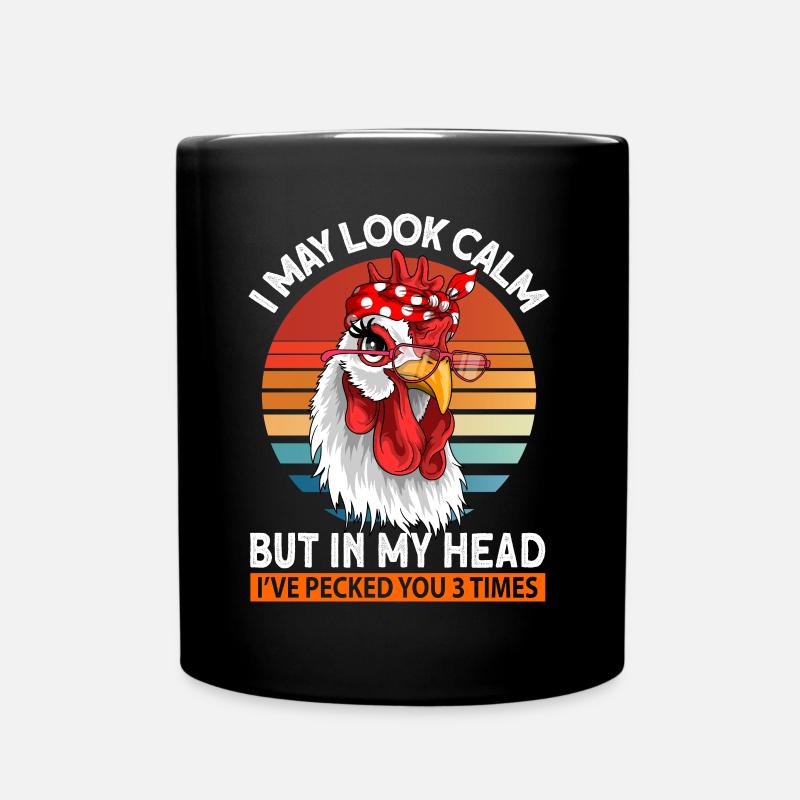 Bauern Landwirte Hühner Huhn Geschenk - Tasse einfarbig - Schwarz