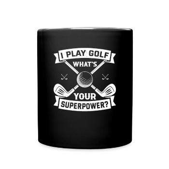 Je joue au golf Quel est votre superpouvoir - Joueur de golf G - Mug uni - noir - Devant