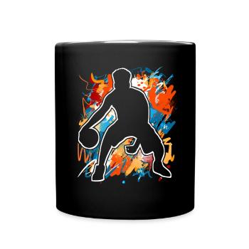 Basketball Basketballer - Tasse einfarbig - Schwarz - Vorne