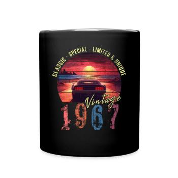 Vintage 1967 Geburtstag Synthwave Geburtsjahr 1967 - Tasse einfarbig - Schwarz - Vorne