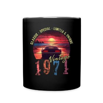 Millésime 1971 Anniversaire Synthwave Année de naissance 1971 - Mug uni - noir - Devant