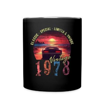 Vintage 1978 Geburtstag Synthwave Geburtsjahr 1978 - Tasse einfarbig - Schwarz - Vorne