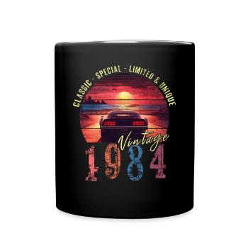 Millésime 1984 Anniversaire Synthwave Année de naissance 1984 - Mug uni - noir - Devant