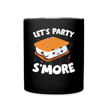 Funny Let's Party Smore Camping Campfire Marshmall - Full Colour Mug - black - Front