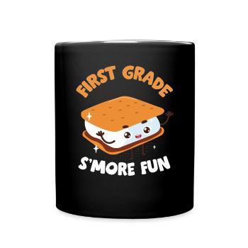 Funny First Grade Is Smore Fun Cute Kids Marshmall - Full Colour Mug - black - Front