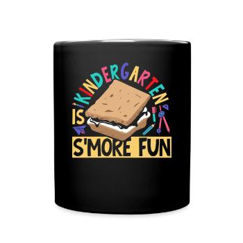Kids Camping Marshmallow Funny Kindergarten Is Smo - Full Colour Mug - black - Front