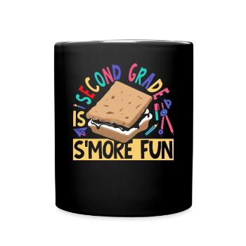 Marshmallow Camping Kids Campfire Second Grade Is - Full Colour Mug - black - Front