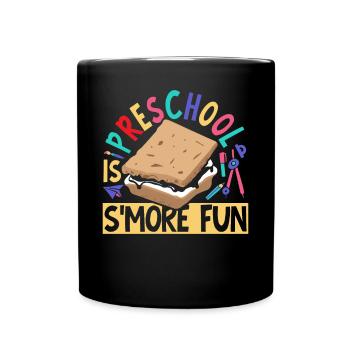 Marshmallow Campfire Funny Preschool Is Smore Fun - Full Colour Mug - black - Front