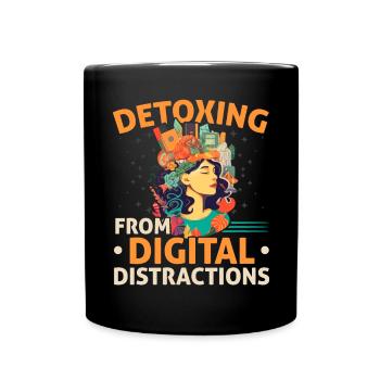 Digital Detox Handy Fasten Go Offline - Tasse einfarbig - Schwarz - Vorne