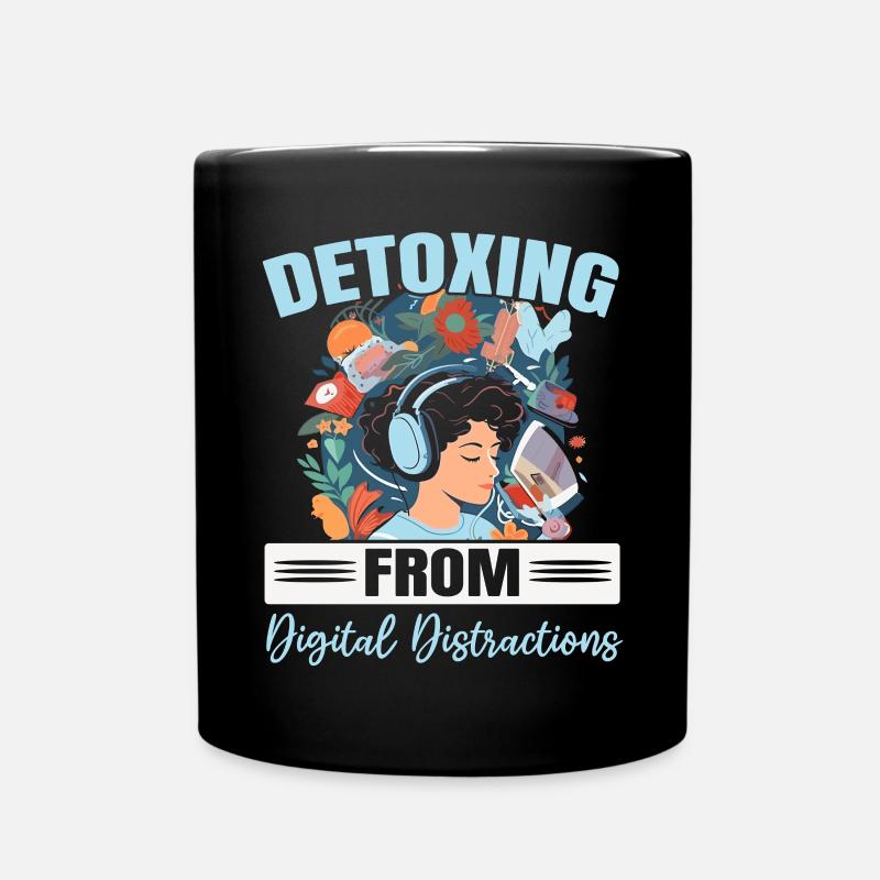 Digital Detox Mobile Phone Fasting Go Offline - Full Colour Mug - black