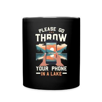 Digital Detox Handy Fasten Go Offline - Tasse einfarbig - Schwarz - Vorne