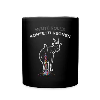Konfetti Regnen Karneval Fastelovend Närrisch Jeck - Tasse einfarbig - Schwarz - Vorne