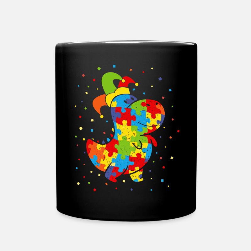 Carnaval Carnaval Carnaval Confettis Dino T-Rex - Mug uni - noir