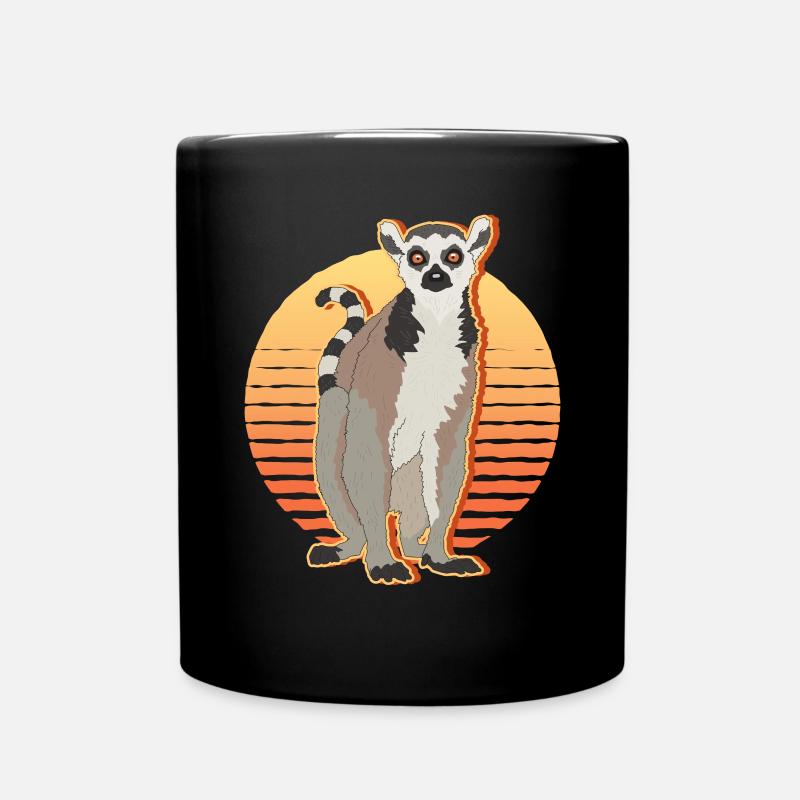 Lemur Ringelschwanz Lemure Katta Lemuren Geschenk - Tasse einfarbig - Schwarz