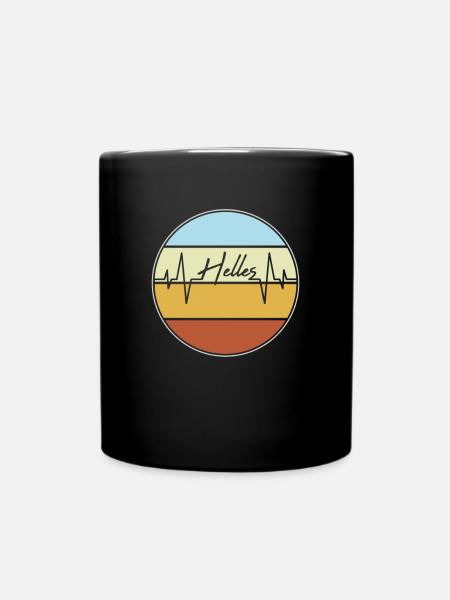 Helles Herzschlag - Tasse einfarbig - Schwarz