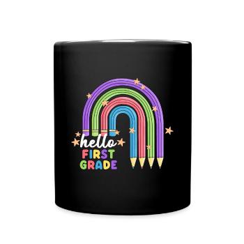 Hello 1st Grade Back To School First Day - Full Colour Mug - black - Front