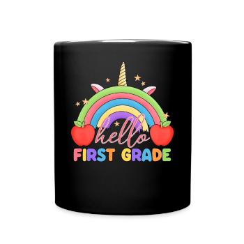 Bonjour 1ère année de rentrée scolaire Premier jour - Mug uni - noir - Devant