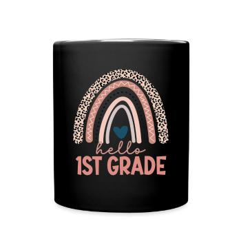 Bonjour 1ère année de rentrée scolaire Premier jour - Mug uni - noir - Devant