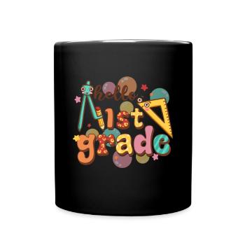 Hello 1st Grade Back To School First Day - Full Colour Mug - black - Front