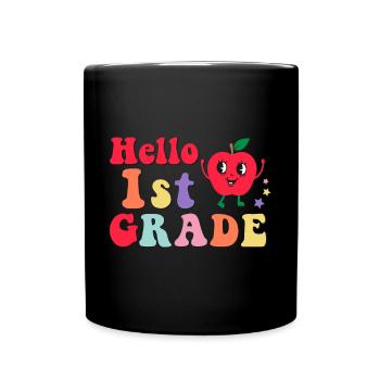 Bonjour 1ère année de rentrée scolaire Premier jour - Mug uni - noir - Devant