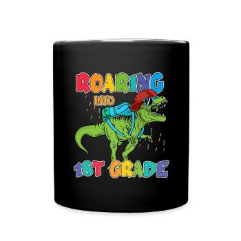 Hallo 1. Klasse Zurück zur Schule Erster Tag - Tasse einfarbig - Schwarz - Vorne