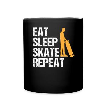 Skater Skateboard Fahrer Skaten Spruch Geschenk - Tasse einfarbig - Schwarz - Vorne