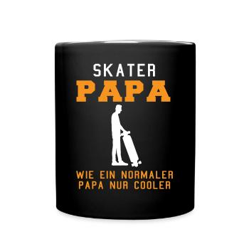 Skater Papa Spruch Skateboard Skaten Geschenk - Tasse einfarbig - Schwarz - Vorne