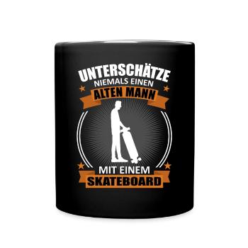 Skater Alter Mann Spruch Skaten Geschenk - Tasse einfarbig - Schwarz - Vorne
