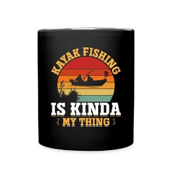 Fishing Kayak Paddling - Full Colour Mug - black - Front