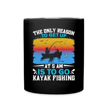 Fishing Kayak Paddling - Full Colour Mug - black - Front