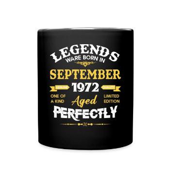 Vintage Aged To Perfection September 1972 - Full Colour Mug - black - Front