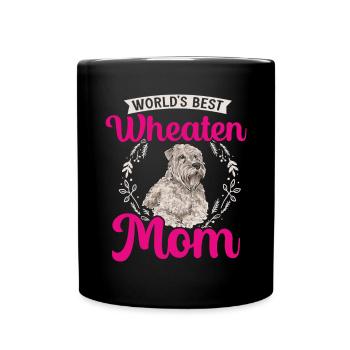 Irish Soft Coated Wheaten Terrier - Tasse einfarbig - Schwarz - Vorne