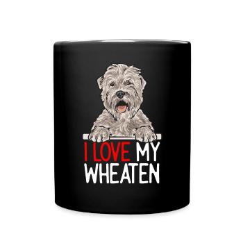 Irish Soft Coated Wheaten Terrier - Tasse einfarbig - Schwarz - Vorne