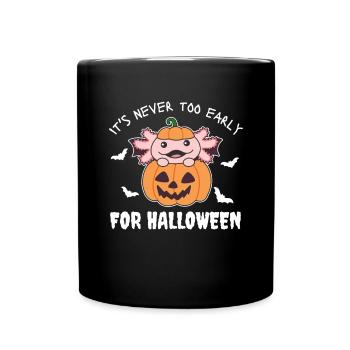 Axolotl il n’est jamais trop tôt pour la citrouille d’Halloween - Mug uni - noir - Devant