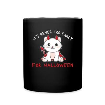 Chat il n’est jamais trop tôt pour les diables d’Halloween - Mug uni - noir - Devant