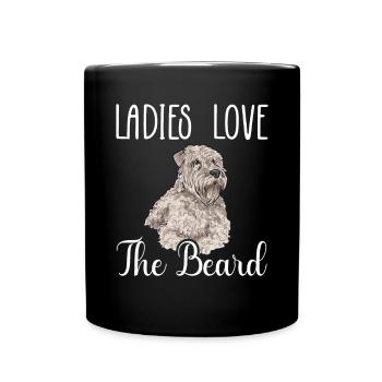 Irish Soft Coated Wheaten Terrier - Tasse einfarbig - Schwarz - Vorne