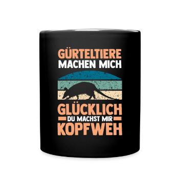Gürteltier - Tasse einfarbig - Schwarz - Vorne